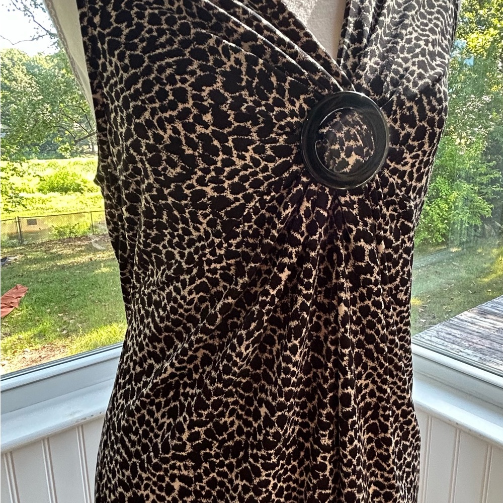 Vintage 90’s CHAUS V-Neck Leopard Print Sleeveless Blouse Top Gently Worn EUC!!! - Picture 3 of 11